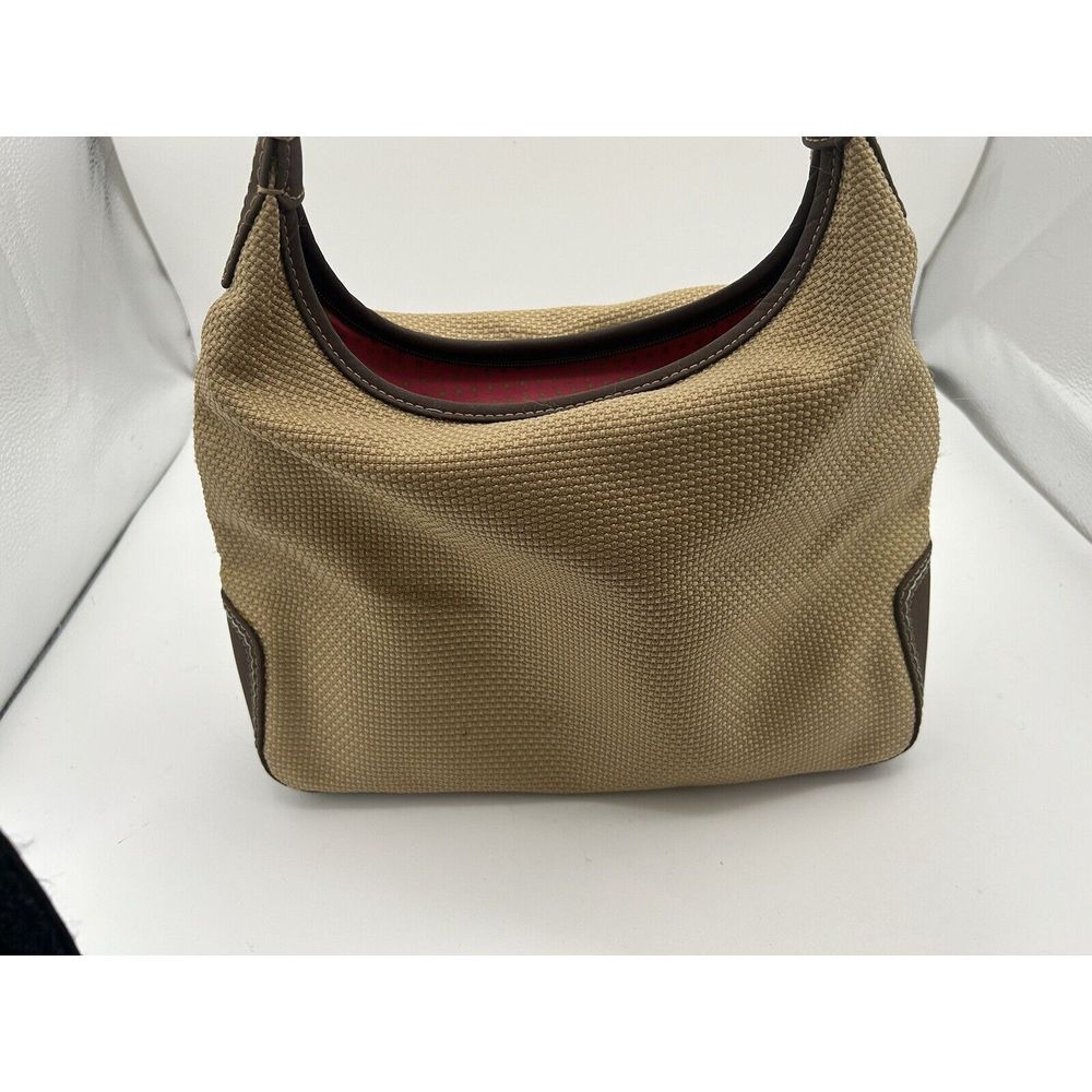 Women's The Sak Crochet Baguette Handbag Purse Brn Taupe‎ Leather Strap
